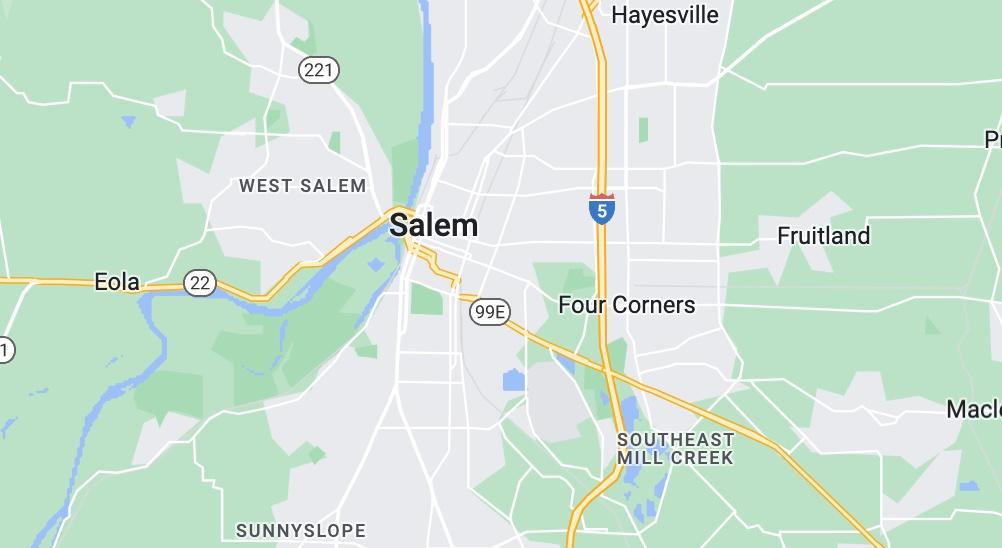 Google Maps image of Salem, Oregon